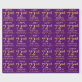 Paars Faux Gold "HAPPY 72nd BIRTHDAY" Cadeaupapier (Vlak)