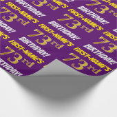 Paars, Faux/Imitation Gold, "73rd BIRTHDAY" Cadeaupapier (Hoek)