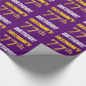 Paars, Faux/Imitation Gold, "77th BIRTHDAY" Cadeaupapier (Hoek)