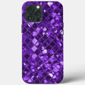Paars Faux Mosaic Glass Case-Mate iPhone Case (Achterkant)