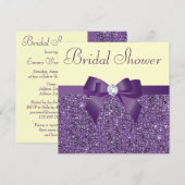 Paars Faux-sequins met ruw Vrijgezellenfeest Kaart (Voorkant / Achterkant)