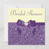 Paars Faux-sequins met ruw Vrijgezellenfeest Kaart (Voorkant)