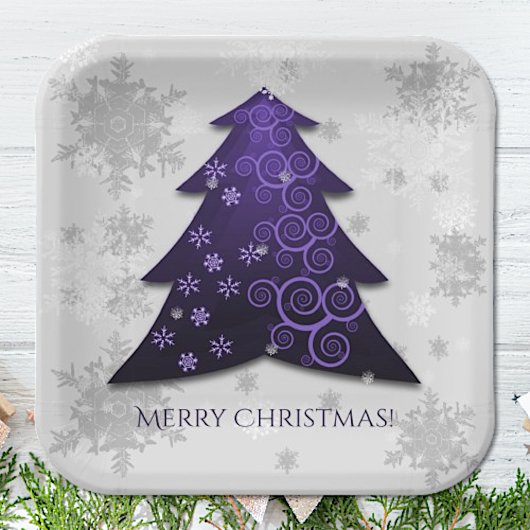 Paars feestelijk Bord kerstboompapier