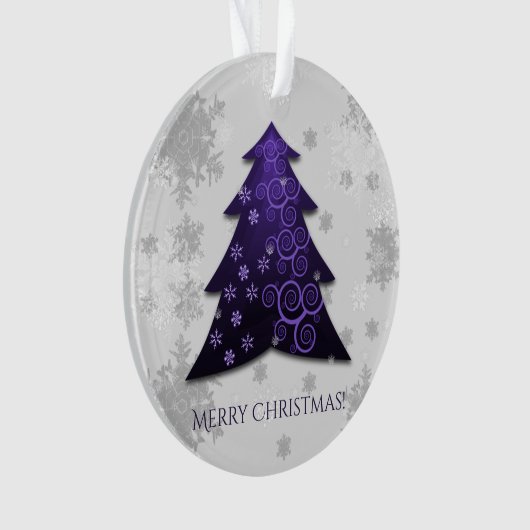 Paars feestelijk Ornament met kerstbomen (voorkant)