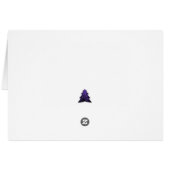 Paars feestelijk Wenskaart met kerstbomen (Achterkant Horizontaal)