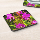 Paars Fireweed Alaska Wildflower Abstract Onderzetter (Linkerzijde)
