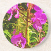Paars Fireweed Alaska Wildflower Abstract Zandsteen Onderzetter (Voorkant)
