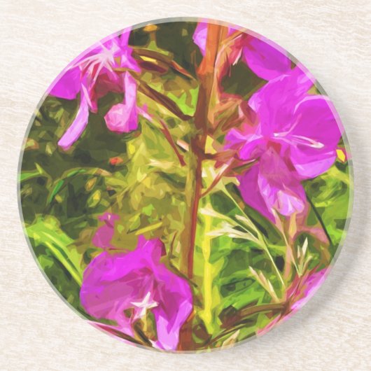Paars Fireweed Alaska Wildflower Abstract Zandsteen Onderzetter (Voorkant)
