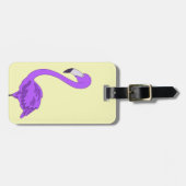 Paars Flamingo Bag Label Bagagelabel (Voorkant horizontaal)