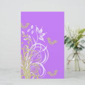 Paars flessenboek briefpapier (Staand voorkant)