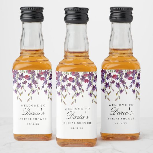 Paars flessenetiket likeurfles etiket (Flessen)