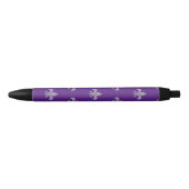 Paars Fleur De Lis-patroon Blauwe Inkt Pen (Voorkant)