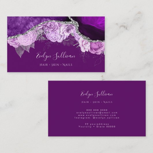 paars floragaat visitekaartje (Voorkant / Achterkant)