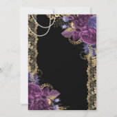  Paars Floral Antiek Gold Lace Birthday I Kaart (Achterkant)