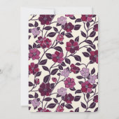 Paars Floral Baby shower Kaart (Achterkant)