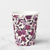 Paars Floral Baby shower Papieren Bekers (Achterkant)