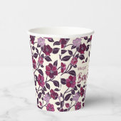 Paars Floral Baby shower Papieren Bekers (Rechts)