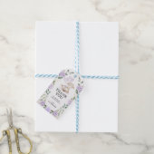 Paars Floral Baby shower van lente-Lamb Cadeaulabel (Met Touw)