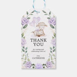 Paars Floral Baby shower van lente-Lamb Cadeaulabel