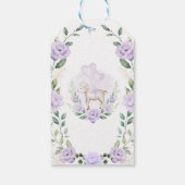 Paars Floral Baby shower van lente-Lamb Cadeaulabel (Achterkant)