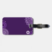 Paars Floral Bagagelabel (Achterkant horizontaal)