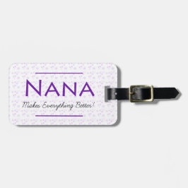 Paars Floral Bagagelabel voor Nana