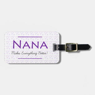 Paars Floral Bagagelabel voor Nana