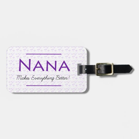 Paars Floral Bagagelabel voor Nana (Voorkant horizontaal)