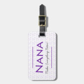 Paars Floral Bagagelabel voor Nana (Voorkant verticaal)