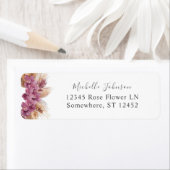Paars Floral Boho Return Address Label (Insitu)