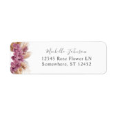 Paars Floral Boho Return Address Label (Voorkant)