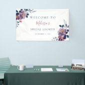 Paars Floral Botanisch Vrijgezellenfeest Spandoek (Beurs)