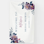 Paars Floral Botanisch Vrijgezellenfeest Spandoek (Verticaal)