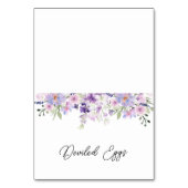 Paars Floral Buffet Food Label Kaart (Voorkant)