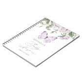 Paars Floral Butterfly Girl Baby shower Guestbook Notitieboek (Linkerzijde)