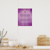  paars Floral Charm Wedding Poster (Keuken)