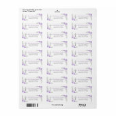 Paars Floral Cross Religity Return Address Etiket (Full Sheet)