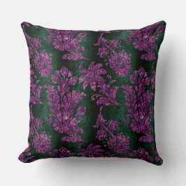  Paars Floral Damask Emerald Green Pattern Kussen