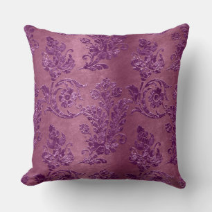  Paars Floral Damask Violet Patroon Kussen