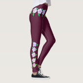 Paars Floral design Leggings (Rechts)