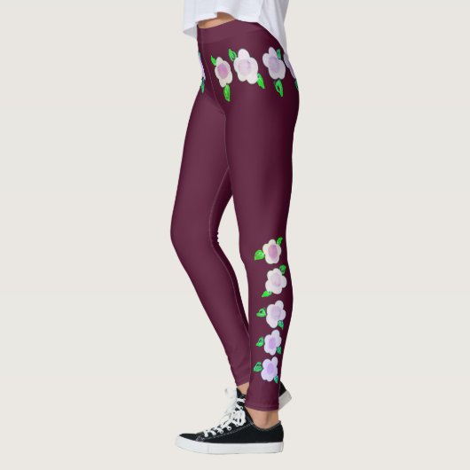  Paars Floral design Leggings (Links)