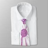 Paars Floral Dotted Tribal Daisy Tattoo Patroon Stropdas (Gebonden)