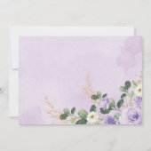 Paars Floral Elephant Baby shower Hartelijk dank Kaart (Achterkant)