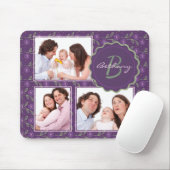  Paars Floral Foto Collage Persoonlijk Muismat (Met muis)