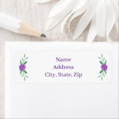 Paars Floral Greenery Foliage Adresetiketten Etiket (Insitu)