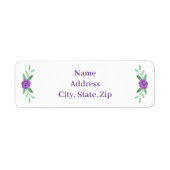 Paars Floral Greenery Foliage Adresetiketten Etiket (Voorkant)