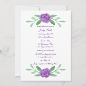 Paars Floral Greenery Foliage Vrijgezellenfeest Kaart (Voorkant)