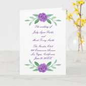 Paars Floral Greenery Foliage Wedding Programme Kaart (Gele Bloem)