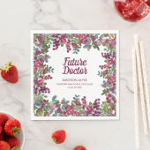 Paars Floral Greenery Future Doctor Afstuderen Servet (Insitu)