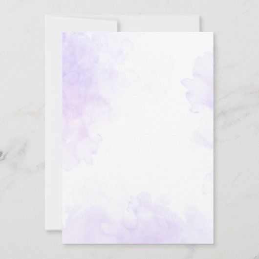 Paars Floral Greenery Waterverf Baby shower Kaart (Achterkant)